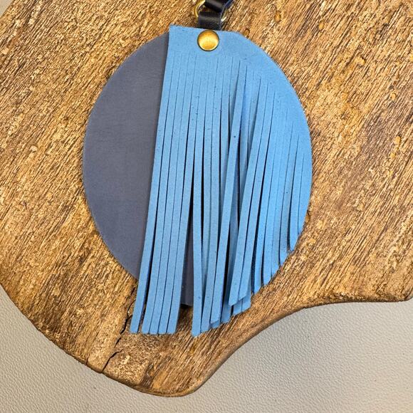 Portland Leather Picasso Tassel Bag Charm OCEAN Picasso Tassel Boho Purse Charm - Picture 6 of 6